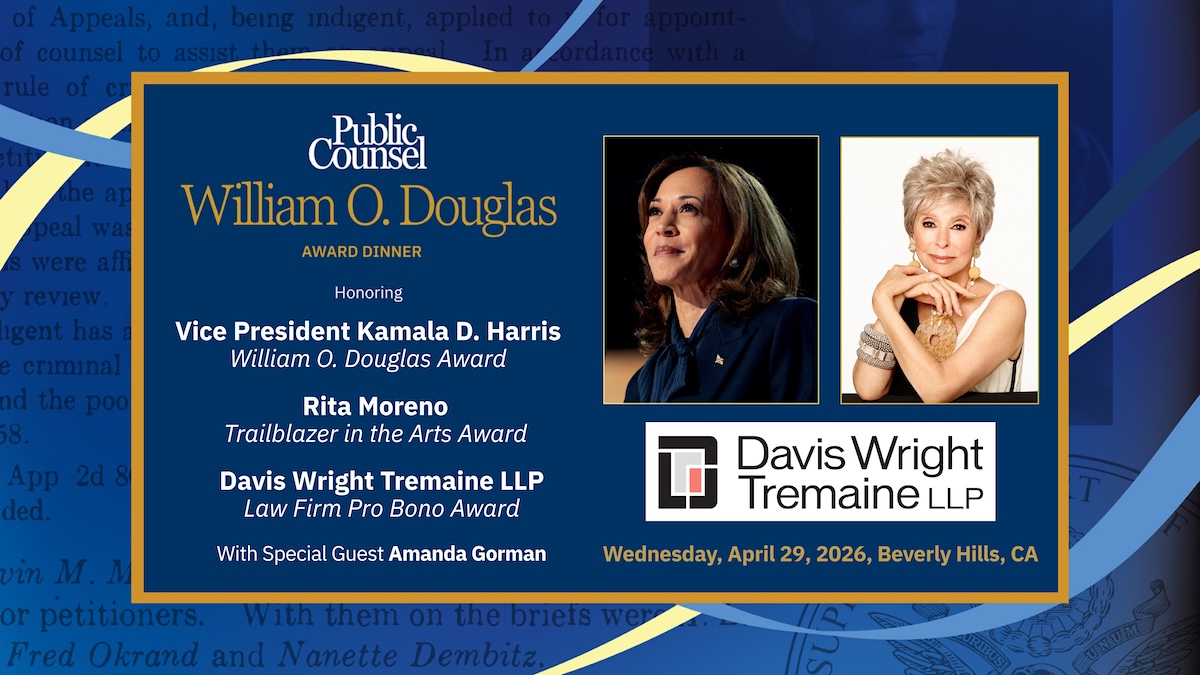Honoring Vice President Kamala D. Harris, Rita Moreno, and Davis Wright Tremaine at the William O. Douglas Award Dinner