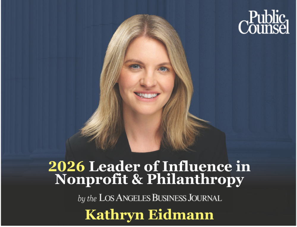 Public Counsel Wins 2026 California Legal Award for Community Advocacy and Impact