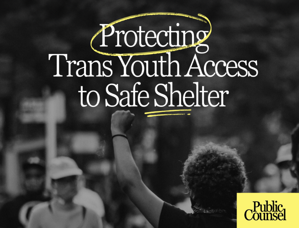 Public Counsel Joins Advocates for Trans Equality (A4TE) to File Amicus Brief and Urge SCOTUS to Dismiss Challenge to Washington’s Laws Protecting Trans Youth in Shelters